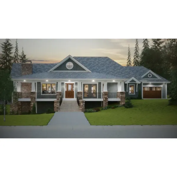 Lowcountry House Plan Front of Home - Whispering Pike Craftsman Home 101D-0112 - Shop House Plans and More