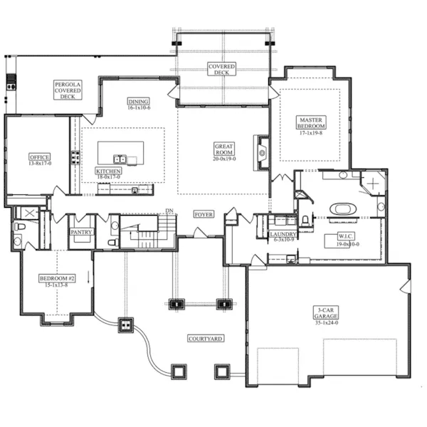 Rustic House Plan First Floor - Fort Harrison Luxury Home 101D-0113 - Search House Plans and More