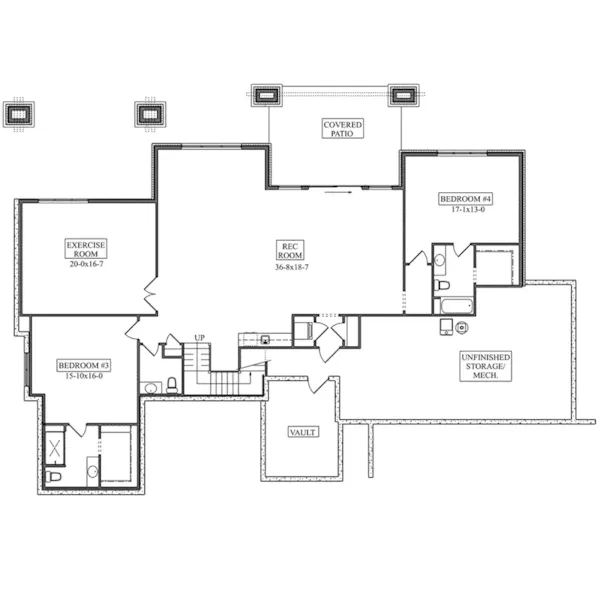 Rustic House Plan Lower Level Floor - Fort Harrison Luxury Home 101D-0113 - Search House Plans and More