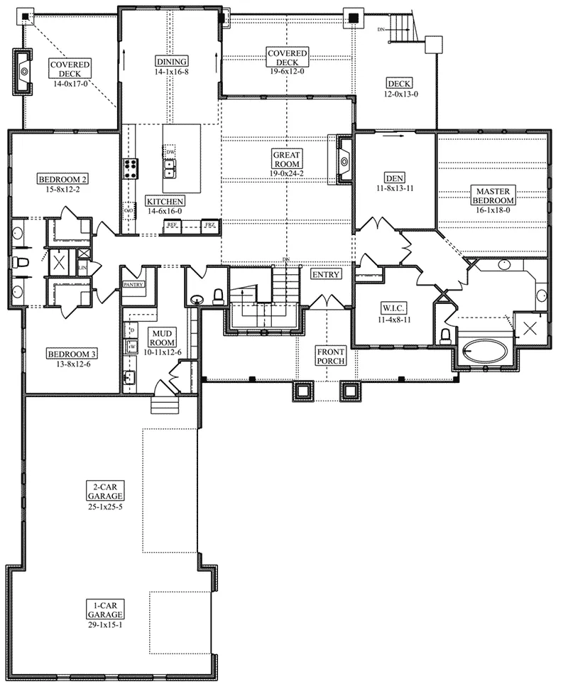 Luxury House Plan First Floor - Catalina Vista Modern Farmhouse 101D-0137 - Search House Plans and More