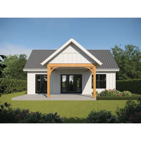 Rear Photo 01 - Sycamore Bend Farmhouse Cottage 101D-0161 - Shop House Plans and More