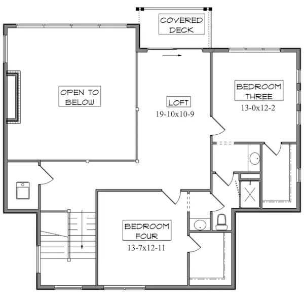 Modern House Plan Second Floor - Riverstone Modern Farmhouse 101D-0165 - Shop House Plans and More