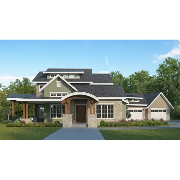 Modern House Plan Front of Home - Riverstone Modern Farmhouse 101D-0165 - Shop House Plans and More