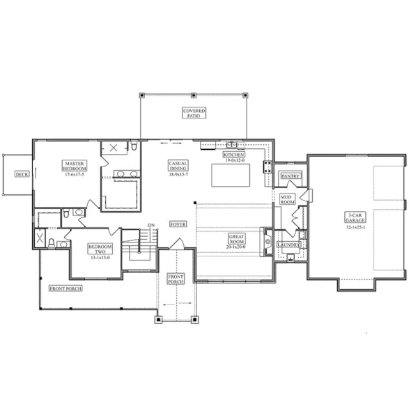 Country House Plan First Floor - Hunsley Road Rustic Home 101D-0167 - Shop House Plans and More