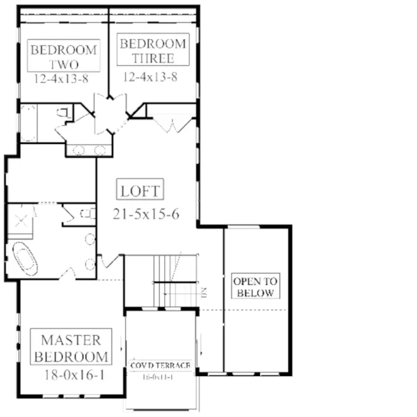 Mountain House Plan Second Floor - Wood Cliff Modern Home 101D-0170 - Shop House Plans and More