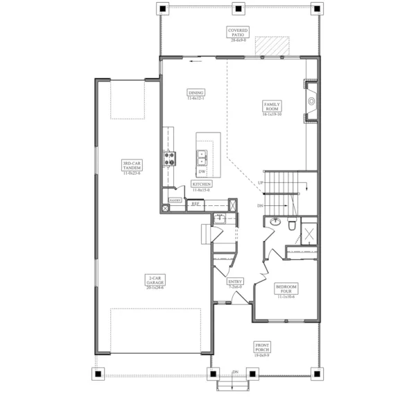 European House Plan First Floor - Cinch Craftsman Home 101D-0188 | House Plans and More