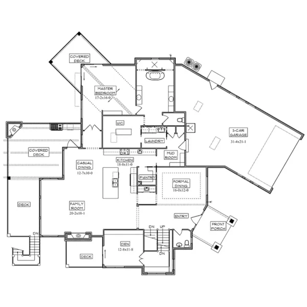 Modern House Plan First Floor - Garden's Gate Modern Farmhouse 101D-0190 - Search House Plans and More