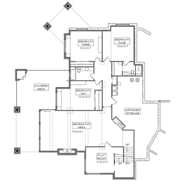 Modern House Plan Lower Level Floor - Garden's Gate Modern Farmhouse 101D-0190 - Search House Plans and More