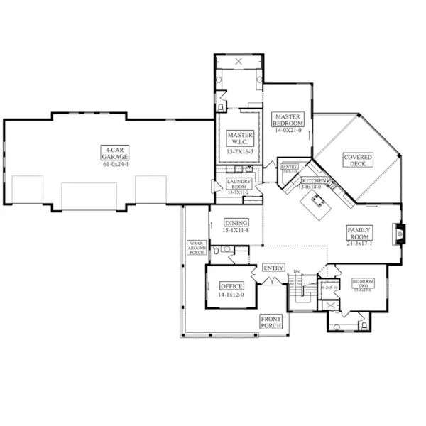 Mountain House Plan First Floor - Palomino Modern Home 101D-0218 | House Plans and More