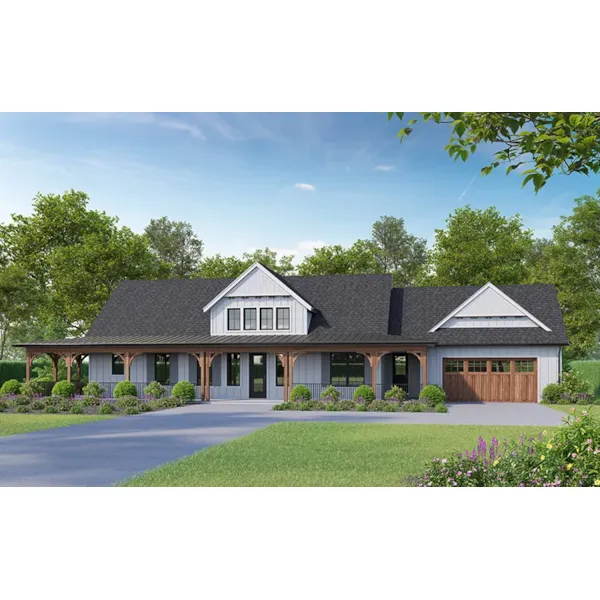 Ranch House Plan Front of Home - Fulton County Modern Farmhouse 101D-0227 | House Plans and More