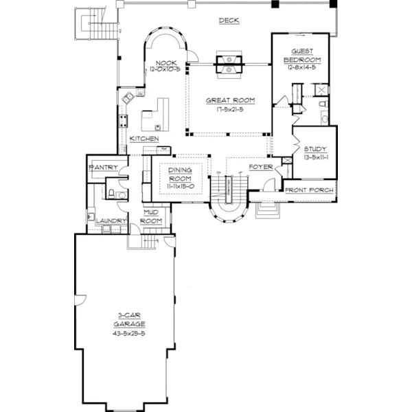 Contemporary House Plan First Floor - Ransford European Luxury Home 101S-0004 - Shop House Plans and More