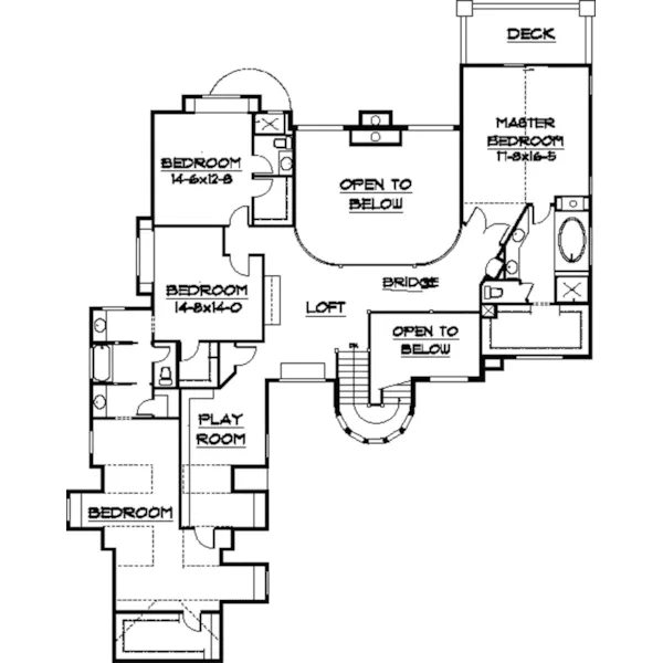 Contemporary House Plan Second Floor - Ransford European Luxury Home 101S-0004 - Shop House Plans and More