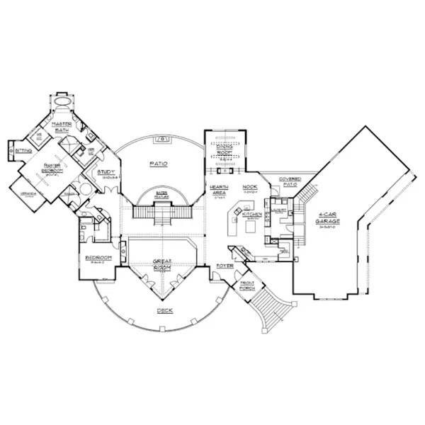 Mountain House Plan First Floor - Colima Manor Mountain Home 101S-0005 - Search House Plans and More