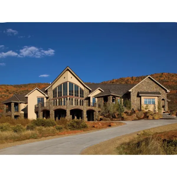 Contemporary Mountain Rustic Home With Oversized A-Frame Window