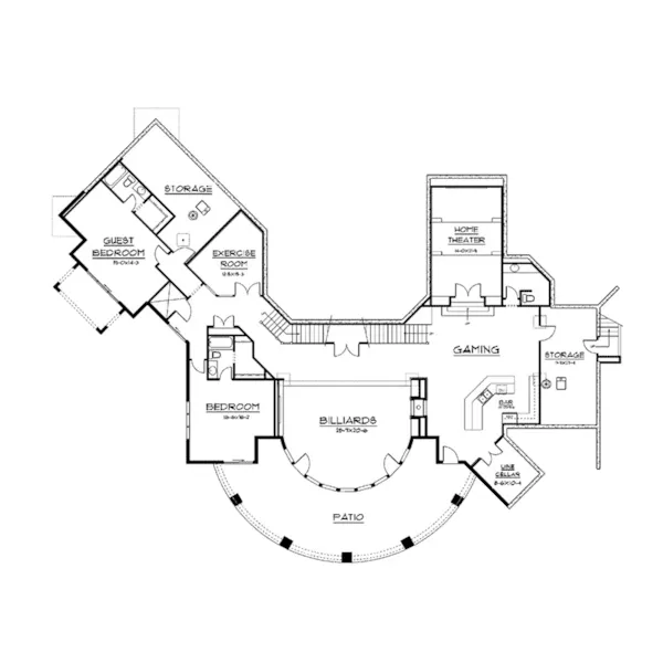 Mountain House Plan Lower Level Floor - Colima Manor Mountain Home 101S-0005 - Search House Plans and More