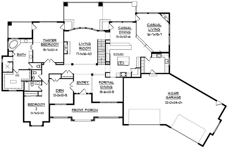 Mountain House Plan First Floor - Weatherly Pier Luxury Home 101S-0006 - Shop House Plans and More