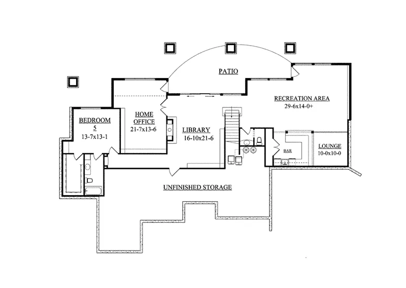 Prairie House Plan Lower Level Floor - Weatherly Pier Luxury Home 101S-0006 - Shop House Plans and More