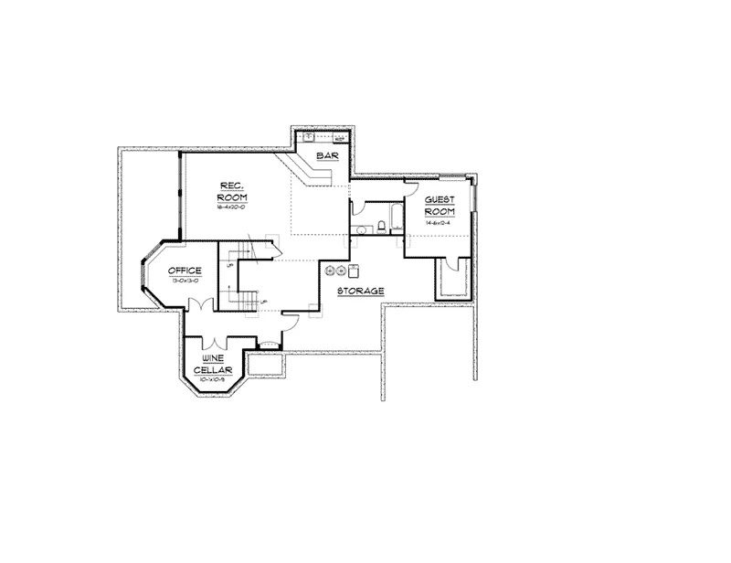 Victorian House Plan Lower Level Floor - Murillo Rustic European Home 101S-0007 - Shop House Plans and More