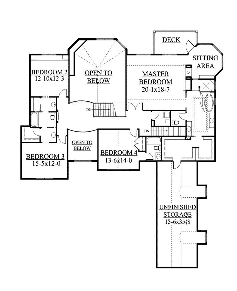 European House Plan Second Floor - Finley Country Luxury Home 101S-0012 - Search House Plans and More