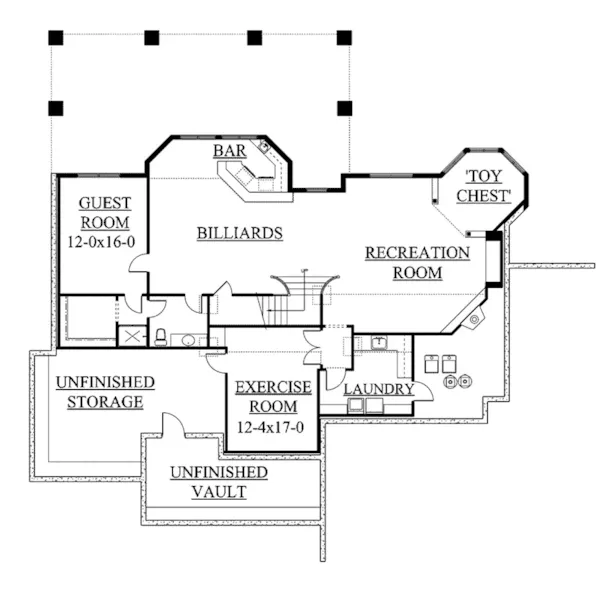 Luxury House Plan Lower Level Floor - Finley Country Luxury Home 101S-0012 - Search House Plans and More