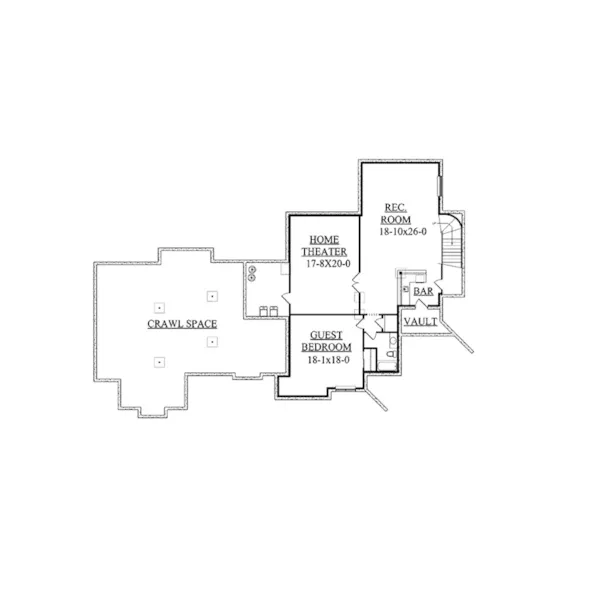 Traditional House Plan Lower Level Floor - Elk Trail Rustic Luxury Home 101S-0013 - Search House Plans and More