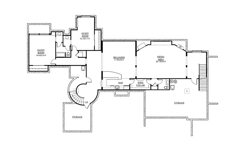 Luxury House Plan Lower Level Floor - Berenzy Luxury Santa Fe Home 101S-0014 - Search House Plans and More