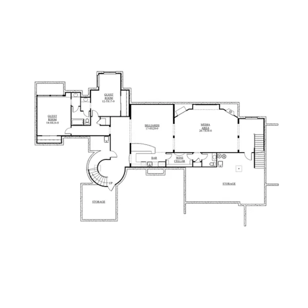 Santa Fe House Plan Lower Level Floor - Berenzy Luxury Santa Fe Home 101S-0014 - Search House Plans and More