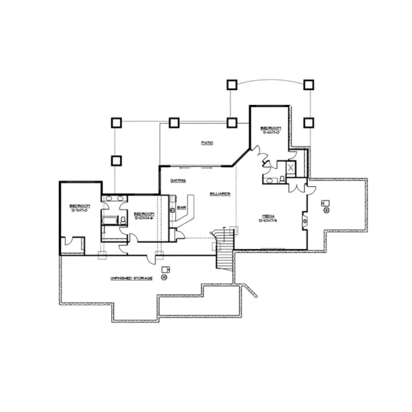 Ranch House Plan Lower Level Floor - Dallin Mountain Home 101S-0018 - Search House Plans and More