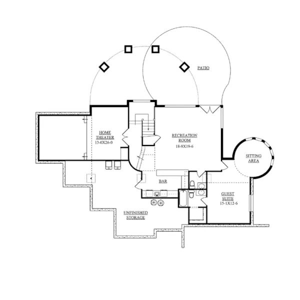 Luxury House Plan Lower Level Floor - Emmet Luxury Home 101S-0019 - Search House Plans and More