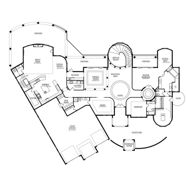 First Floor - Venezia Luxury Home 101S-0021 - Shop House Plans and More