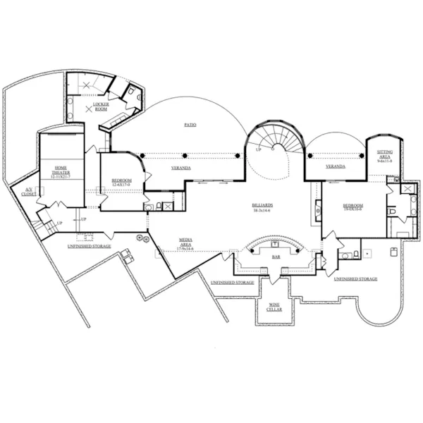 Lower Level Floor - Venezia Luxury Home 101S-0021 - Shop House Plans and More