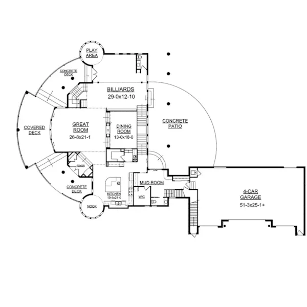 Mountain House Plan First Floor - Evan Aire Modern Home 101S-0022 - Search House Plans and More