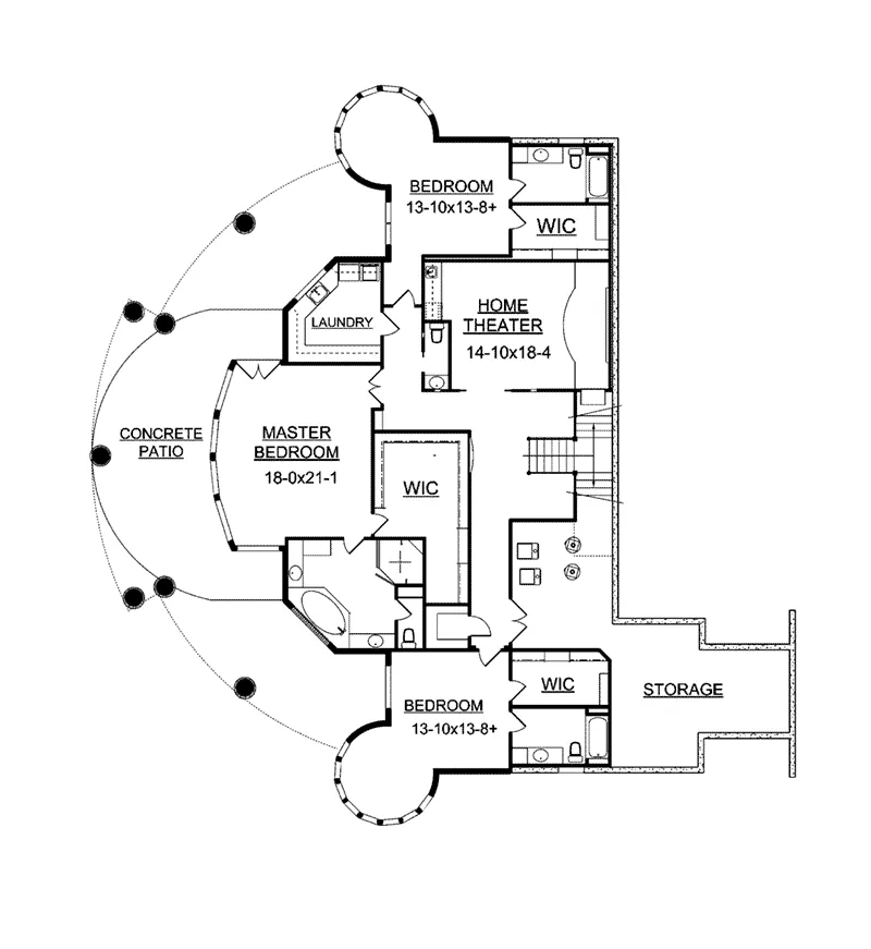 Luxury House Plan Lower Level Floor - Evan Aire Modern Home 101S-0022 - Search House Plans and More