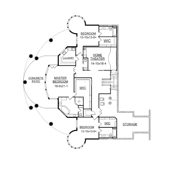 Mountain House Plan Lower Level Floor - Evan Aire Modern Home 101S-0022 - Search House Plans and More