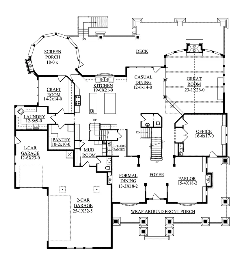 Tudor House Plan First Floor - Galliano Manor Luxury Home 101S-0023 - Search House Plans and More