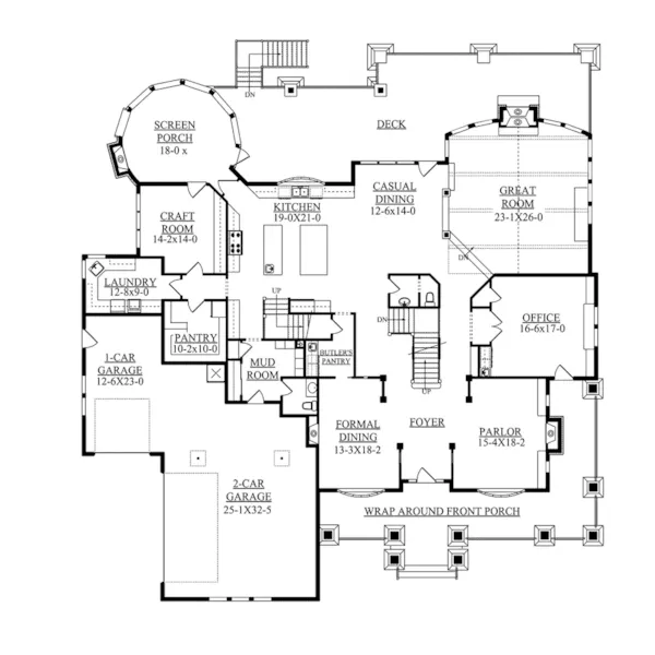 Tudor House Plan First Floor - Galliano Manor Luxury Home 101S-0023 - Search House Plans and More