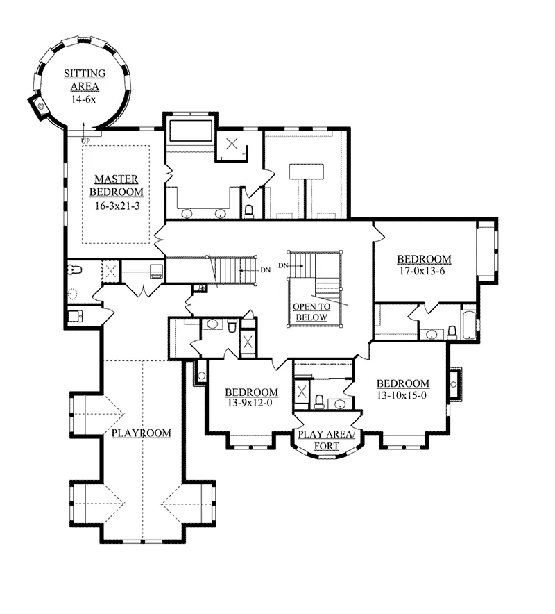 Tudor House Plan Second Floor - Galliano Manor Luxury Home 101S-0023 - Search House Plans and More
