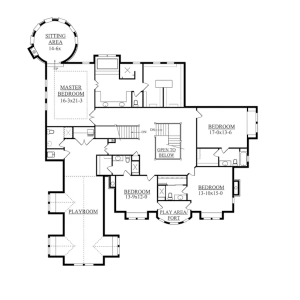 Tudor House Plan Second Floor - Galliano Manor Luxury Home 101S-0023 - Search House Plans and More