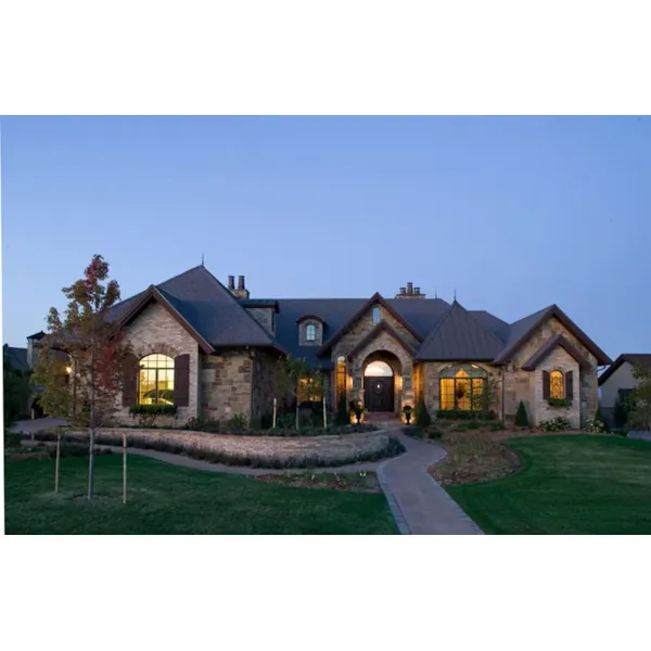 Luxury House Plan Front of Home - Brick and Stone Home 101S-0024 | Stone Exterior Home