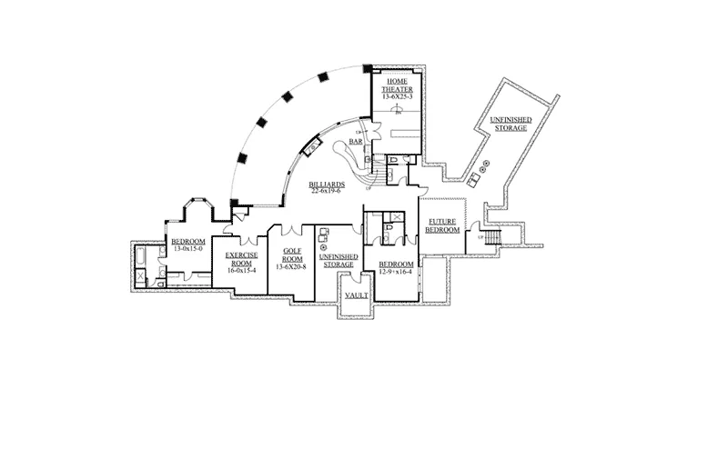 European House Plan Lower Level Floor - Paxonia Luxury Home 101S-0026 - Shop House Plans and More
