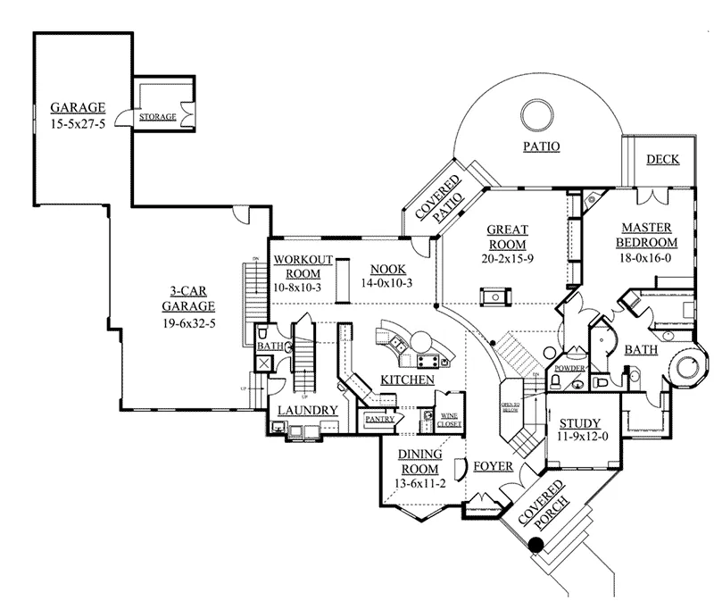 Mountain House Plan First Floor - Millhouse Manor Luxury Home 101S-0027 - Shop House Plans and More