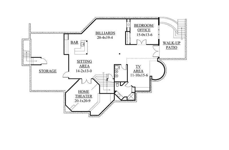 Vacation House Plan Lower Level Floor - Millhouse Manor Luxury Home 101S-0027 - Shop House Plans and More