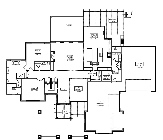 Arts & Crafts House Plan First Floor - Percival European Luxury Home 101S-0028 - Shop House Plans and More