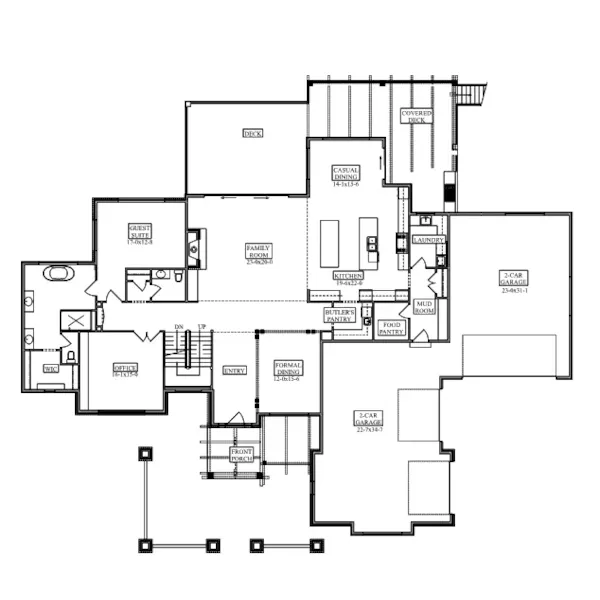 Modern Farmhouse Plan First Floor - Percival European Luxury Home 101S-0028 - Shop House Plans and More