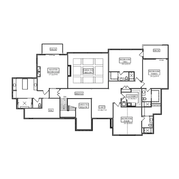 Modern Farmhouse Plan Second Floor - Percival European Luxury Home 101S-0028 - Shop House Plans and More