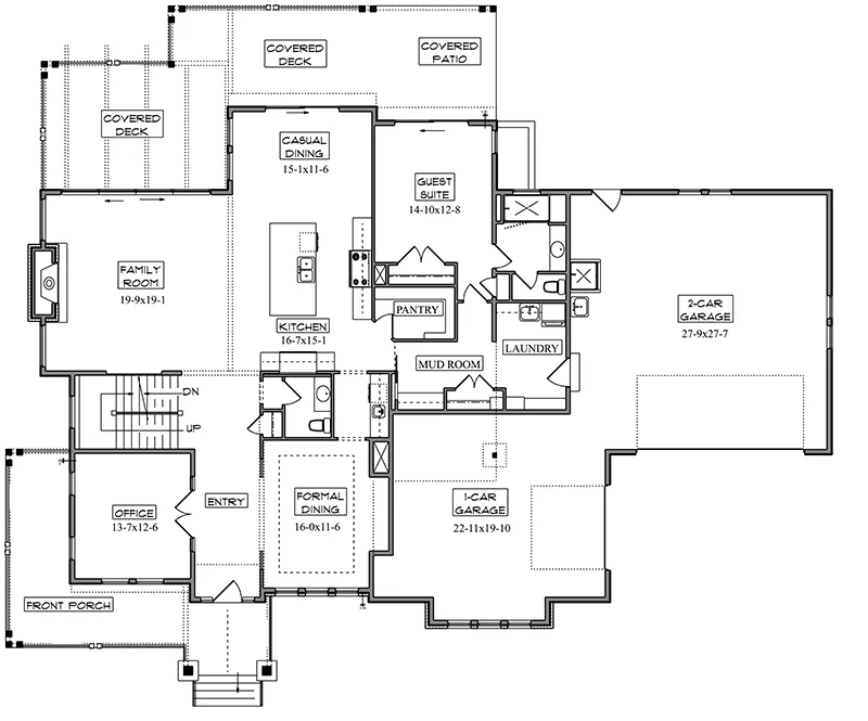 Arts & Crafts House Plan First Floor - Gartrel Road Modern Farmhouse 101S-0030 - Search House Plans and More
