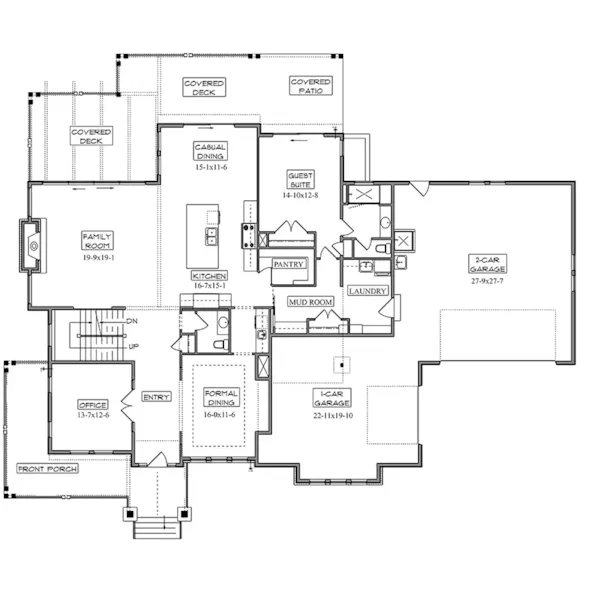 Farmhouse Plan First Floor - Gartrel Road Modern Farmhouse 101S-0030 - Search House Plans and More