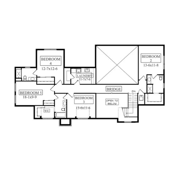 Craftsman House Plan Second Floor - Mount Avery Rustic Home 101S-0031 | House Plans and More