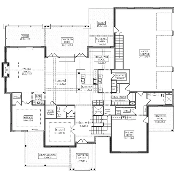 Country House Plan First Floor - Allina Lane Luxury Home 101S-0032 | House Plans and More