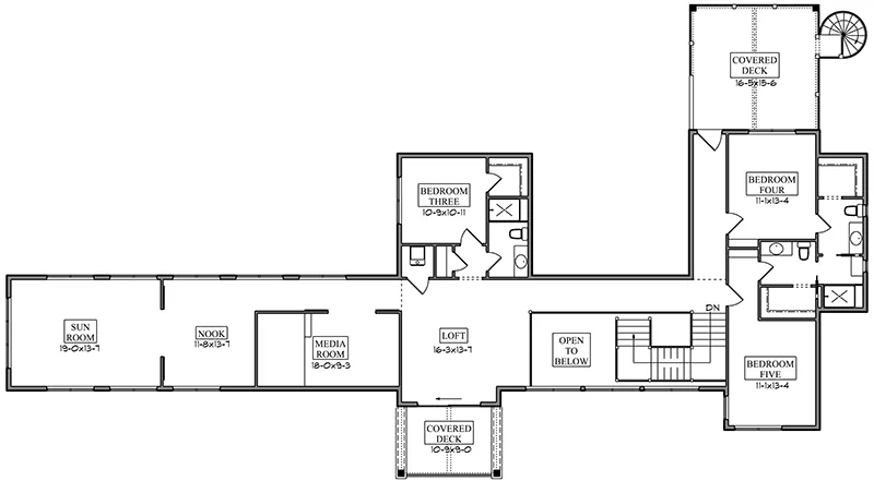 Rustic House Plan Second Floor - Muskrat Creek Rustic Home 101S-0033 | House Plans and More